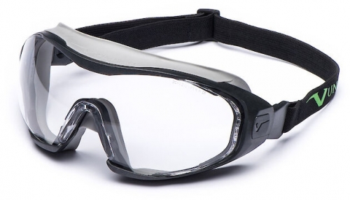 Ochelari protectie Clear Plus, rama gunmetal verde, tratament AS/AF, Univet